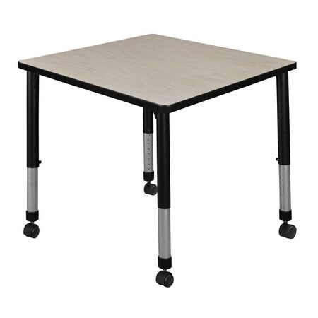 Regency Square Mobile Tables, 30 W, 30 L, 23-34 H, Wood, Metal, Maple TB3030PLAPCBK
